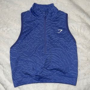 Gymshark Adapt Animal Seamless Crop 1/2 Zip Tank. Size Small.